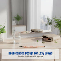 Double-ended brow definer, shaped tip, long-lasting, water-resistant, smudge-proof, natural finish, bold eyebrow outline
