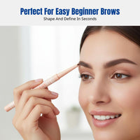 Double-ended brow definer, shaped tip, long-lasting, water-resistant, smudge-proof, natural finish, bold eyebrow outline