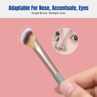 Nose Contour Brush, Brush-Shaped Makeup Tool, Soft Bristles, Accentuates, Blends, Eyeshadow, Multi-Functional, Portable