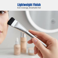 Ultra-sleek Strip Foundation Brush, Flat Top, non-absorbing synthetic fiber, even base makeup tool for beginners