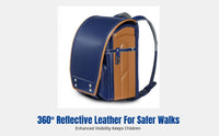 Ergonomic School Backpack, Spine Protection, Japanese Design, Grades 1-6, Unisex, Lightweight, Reflective PU, Large Capacity