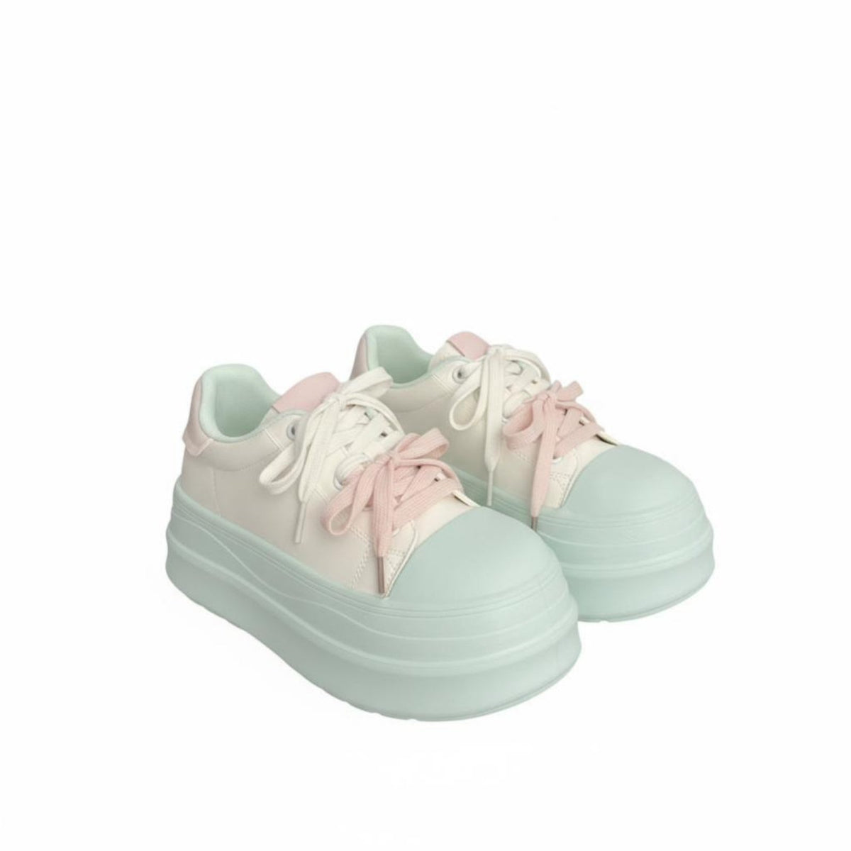 Cute Ugly cream athletic shoes, Thick elevated Sole, Winter Women’s everyday Trainers, Korean design