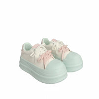 Cute Ugly cream athletic shoes, Thick elevated Sole, Winter Women’s everyday Trainers, Korean design