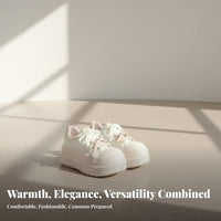 Cute Ugly cream athletic shoes, Thick elevated Sole, Winter Women’s everyday Trainers, Korean design
