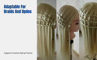 Wig Mannequin Head, Braiding Updo Practice Head, Realistic Synthetic Hair, Makeup Styling, Professional Use