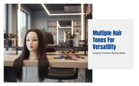 Wig Mannequin Head, Braiding Updo Practice Head, Realistic Synthetic Hair, Makeup Styling, Professional Use