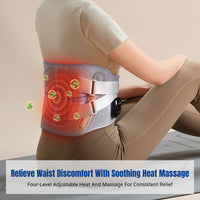 Heated Waist Belt, Rechargeable Massage, Adjustable Support Relief