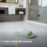 Scarpe da casa pieghevoli unisex, portatili, antiscivolo e ad asciugatura rapida