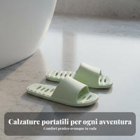 Scarpe da casa pieghevoli unisex, portatili, antiscivolo e ad asciugatura rapida