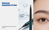 Double-Ended Ultra-Fine Eyebrow Definer, Waterproof, Sweatproof, Smudge-Resistant, Multi-Use, Portable, Ideal for Students