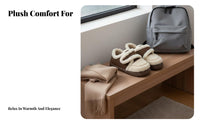 Vintage Korean Shoes, Fleece Lined Loafers for Women, Warm Winter Moccasins, Adjustable Hook and Loop, Relaxed Outdoor Flats