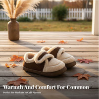 Vintage Korean Shoes, Fleece Lined Loafers for Women, Warm Winter Moccasins, Adjustable Hook and Loop, Relaxed Outdoor Flats