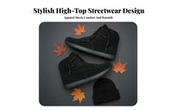 High Top Men's Sneakers, Autumn Winter Plush, Youth Urban Style, Unique Clown Design