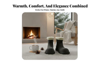 Suede Leather Short Winter Boots, Fleece Lined, Anti-Slip, Cute Round Toe, Women's Footwear