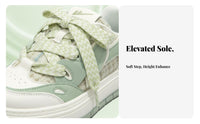 relaxed shoes, Matcha verdant, Women's Low-Top Lace-Up, Thick Sole, 2025 Autumn trend