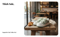relaxed shoes, Matcha verdant, Women's Low-Top Lace-Up, Thick Sole, 2025 Autumn trend
