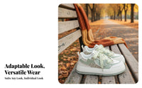 relaxed shoes, Matcha verdant, Women's Low-Top Lace-Up, Thick Sole, 2025 Autumn trend