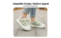 relaxed shoes, Matcha verdant, Women's Low-Top Lace-Up, Thick Sole, 2025 Autumn trend