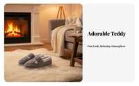 Men's Plush House Slippers, Autumn Winter Indoor Home Shoes, Thick Warm, Closed Heel Design