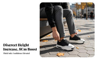 Men's Height Increasing Dad Sneakers, 8cm Invisible Lift, Chunky Sole, Relaxed Board Shoes, Unique Design, Autumn, Comfortable, Lace-Up