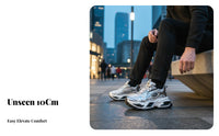 Height Boost Athletic Shoes, Dad Shoes, Thick Sole, Discreet Lift, Unisex, Trendy, Lace-Up, Sport Casual