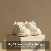 Genuine Leather Cream Doll Shoes, Plush Lined, Thick Sole, Winter, Elevated, Cute Chunky, Relaxed Design