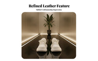 Genuine Leather Cream Doll Shoes, Plush Lined, Thick Sole, Winter, Elevated, Cute Chunky, Relaxed Design
