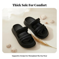 doubleWear Thick Sole Slide Sandals, Women's Summer Clog Shoes, Outdoor Beach, Foam Material, Cute Cartoon Decor