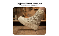 High Top Canvas Height Boost Sneakers for Petite Women, Breathable, Thick Sole, Stylish Autumn Athletic Shoes