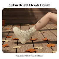 High Top Canvas Height Boost Sneakers for Petite Women, Breathable, Thick Sole, Stylish Autumn Athletic Shoes