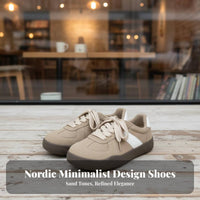Retro Athletic Shoes, Faux Suede, Plush Lined, Chunky Sole, Cross Lace-Up, Women's Autumn Winter Shoes