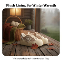Retro Platform Bread Shoes, Cute Big Head, Women's Winter, Unique Design, Cozy Warm Lining