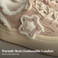 Retro Platform Bread Shoes, Cute Big Head, Women's Winter, Unique Design, Cozy Warm Lining