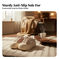 Retro Platform Bread Shoes, Cute Big Head, Women's Winter, Unique Design, Cozy Warm Lining