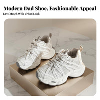 Women's Mesh Platform Sneakers, Height Boost, Thick Sole, Autumn Dad Shoe Style, Youthful Design