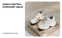 Women's Mesh Platform Sneakers, Height Boost, Thick Sole, Autumn Dad Shoe Style, Youthful Design