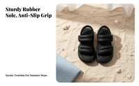 Elevated Hook-and-Loop Sandals, Women's Summer Roman Style, Casual Beach Shoes, Comfortable Thick Sole