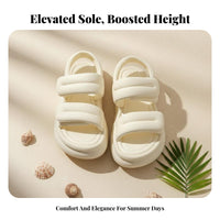 Elevated Hook-and-Loop Sandals, Women's Summer Roman Style, Casual Beach Shoes, Comfortable Thick Sole