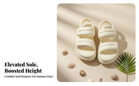 Elevated Hook-and-Loop Sandals, Women's Summer Roman Style, Casual Beach Shoes, Comfortable Thick Sole