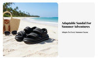 Elevated Hook-and-Loop Sandals, Women's Summer Roman Style, Casual Beach Shoes, Comfortable Thick Sole