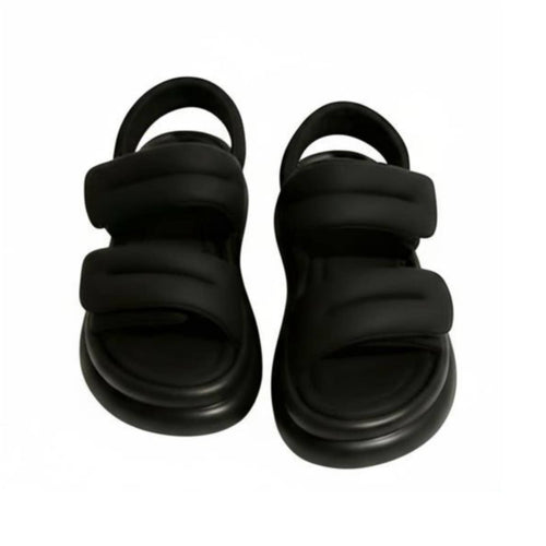 Elevated Hook-and-Loop Sandals, Women's Summer Roman Style, Casual Beach Shoes, Comfortable Thick Sole