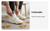 Men's High Top Sport Shoes, Thick Sole, Autumn Winter Plush Lined, Versatile Relaxed Athletic