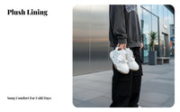 Men's High Top Sport Shoes, Thick Sole, Autumn Winter Plush Lined, Versatile Relaxed Athletic