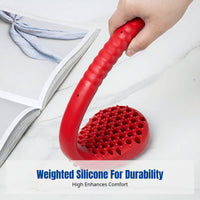 Weighted Silicone Patting Tool, Long Handle, Thickened Acupoint Spine Massager for Elderly Wellness, Random Color