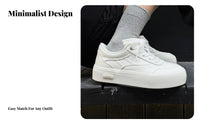 Women's Cream Platform Sneakers, Thick Sole, Warm Lining Option, Fashion Lace-Up Trainers, Autumn Winter Casual