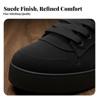 Casual Bread Shoes, Unisex Thick Sole Sneakers, Autumn Suede, Minimalist Lace-Up Design