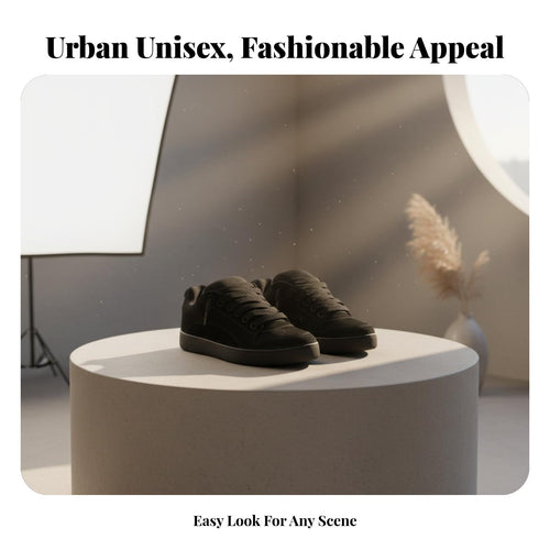 Casual Bread Shoes, Unisex Thick Sole Sneakers, Autumn Suede, Minimalist Lace-Up Design