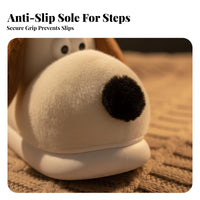 Winter Cartoon Dog House Slippers, Plush Boots, Non-Slip, Unisex, Indoor Outdoor, Warm