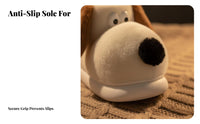 Winter Cartoon Dog House Slippers, Plush Boots, Non-Slip, Unisex, Indoor Outdoor, Warm