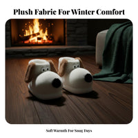 Winter Cartoon Dog House Slippers, Plush Boots, Non-Slip, Unisex, Indoor Outdoor, Warm